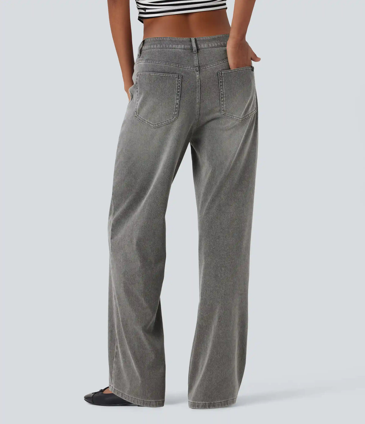 Halara Flex™ Mid Rise Straight Leg Casual Jeans with Pockets