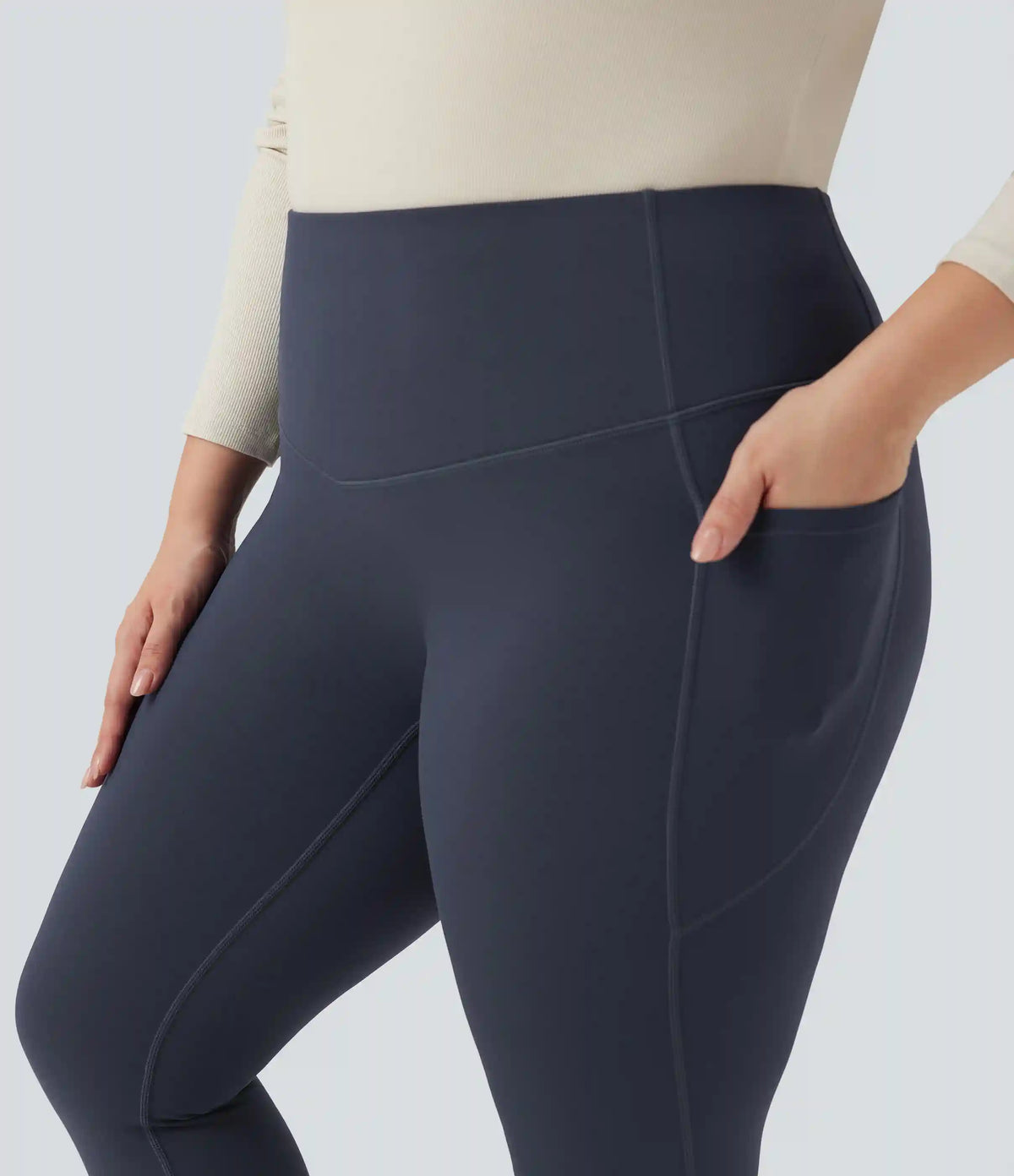 SoftlyZero™ Plush Thermal High Waisted Tummy Control Training Plus Size Legging with Pockets