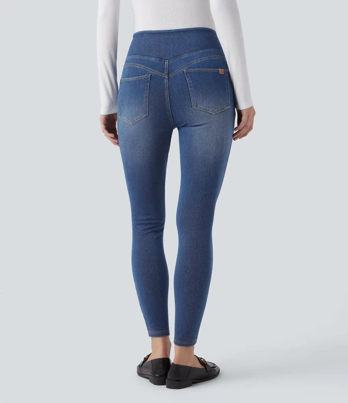 Halara Flex™ High Waisted Tummy Control Skinny Denim Casual Leggings with Pockets