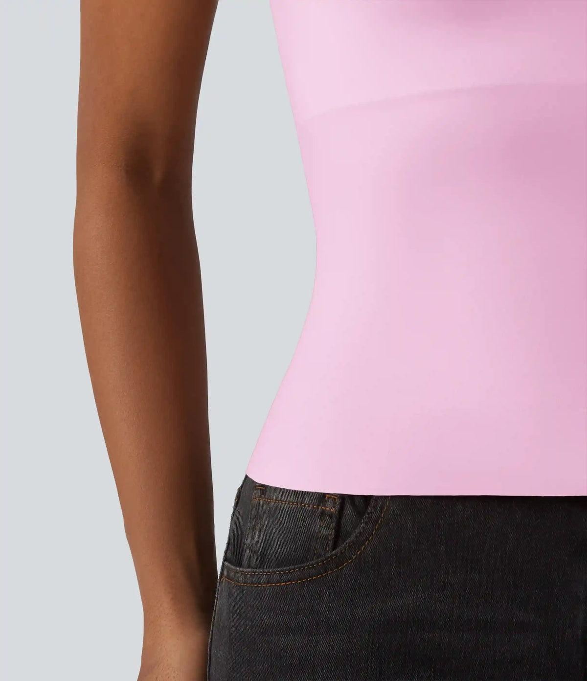 Square Neck Built-in Bra Casual Tank Top B-E Cups