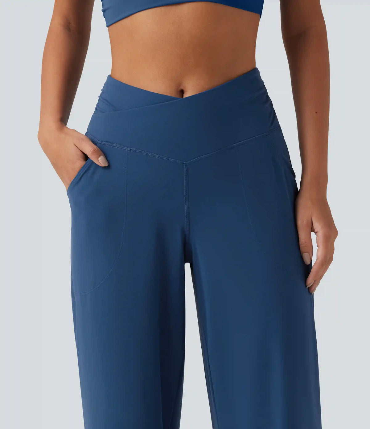 Halara UltraSculpt™ High Waisted Crossover Straight Leg Yoga Pants with Pockets