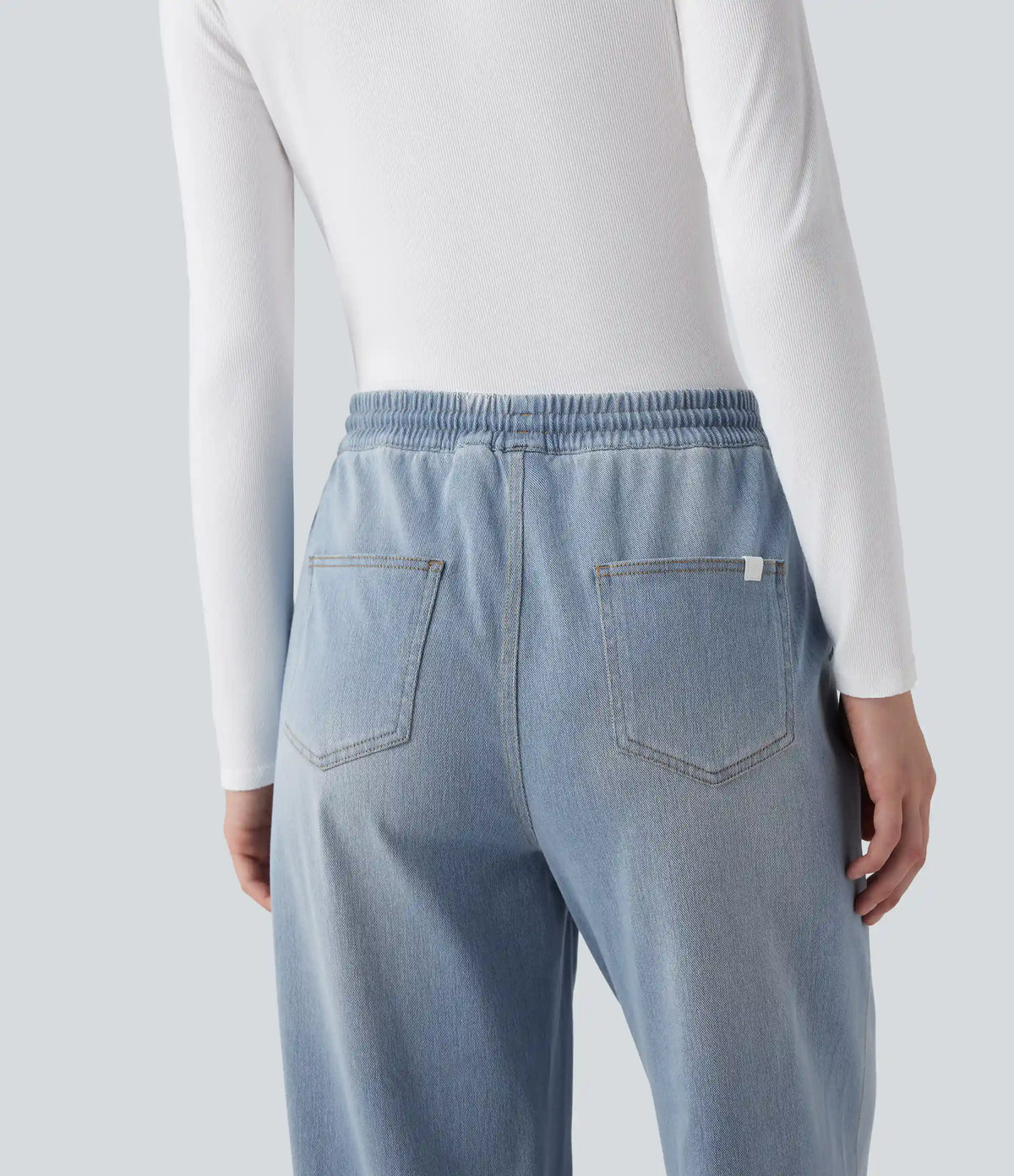 Halara Flex™ Mid Rise Drawstring Casual Sweatpants Jeans with Pockets
