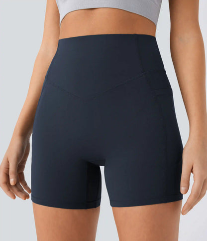 Halara UltraSculpt™ High Waisted Scrunch Butt Lifting Tummy Control Pocket Shaping Workout Biker Shorts 5''