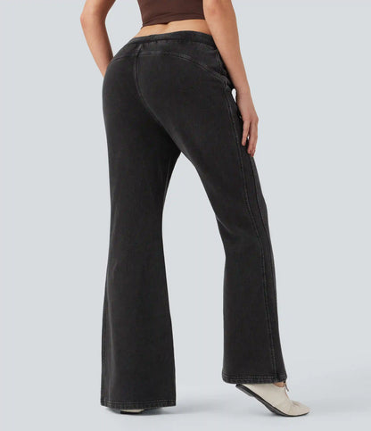 Halara Flex™ Mid Rise French Terry Casual Flare Sweatpants Jeans with Pockets