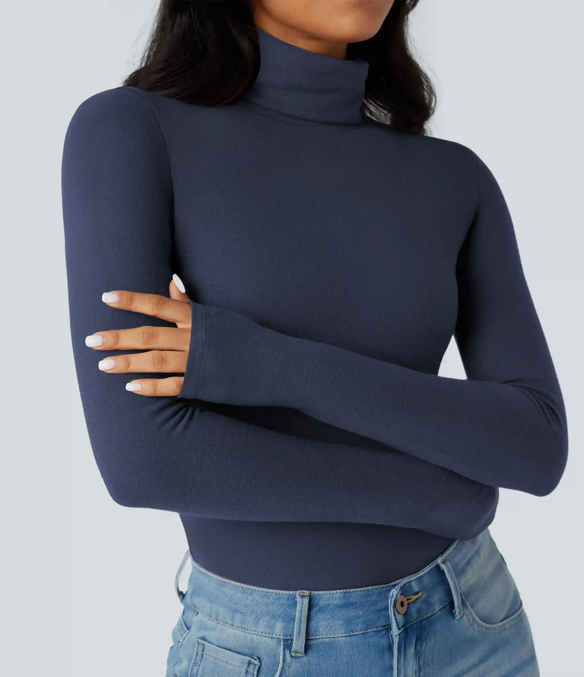 Halara HeatCore Turtleneck Long Sleeve Thumb Hole Casual Warming Top