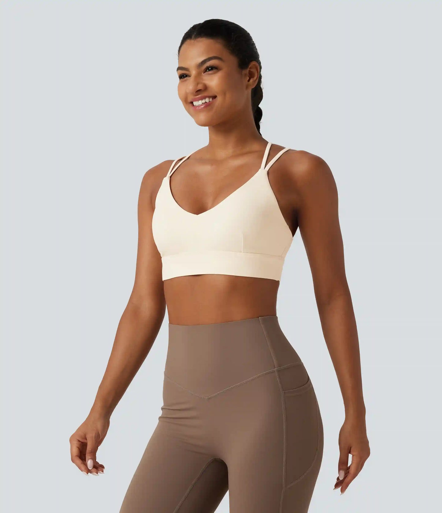 SoftlyZero™ Plush Low Support Built-in Bra Crisscross Yoga Sports Bra