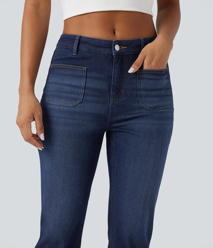 Halara Flex™ Denim Heat Mid Rise Denim Casual Bootcut Jeans with Pockets