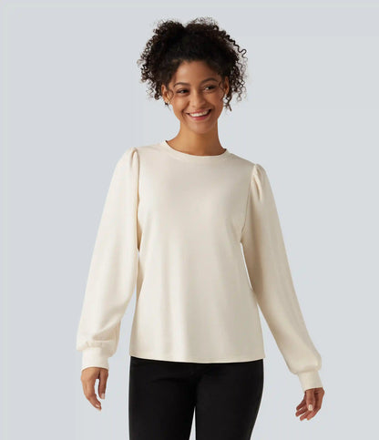 Round Neck Long Sleeve Casual Top