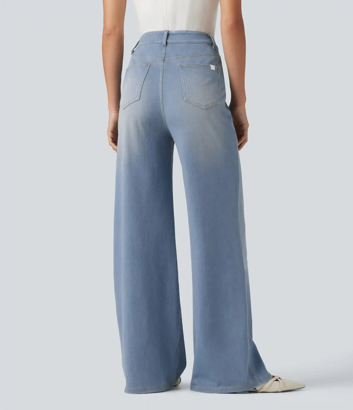 Halara Flex™ High Waisted Crossover Bootcut Casual Jeans with Pockets