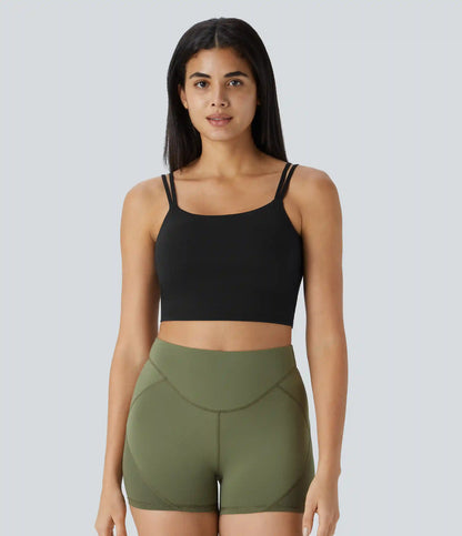 Double Straps Cropped Yoga Tank Top