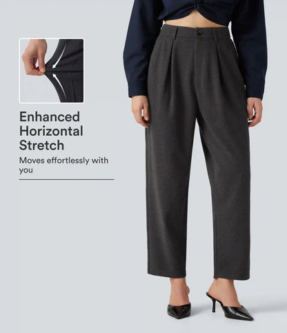 High Waisted Tapered Work Pants with Pockets
