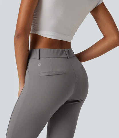 Mid Rise Casual Pants with Pockets