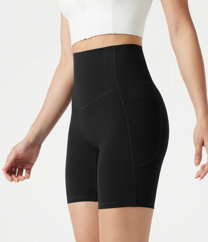 Halara UltraSculpt™ High Waisted Anti-Roll Tummy Control Shaping Workout Biker Shorts 7'' with Pockets
