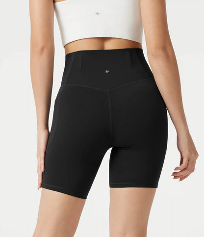 Halara UltraSculpt™ High Waisted Anti-Roll Tummy Control Shaping Workout Biker Shorts 7'' with Pockets