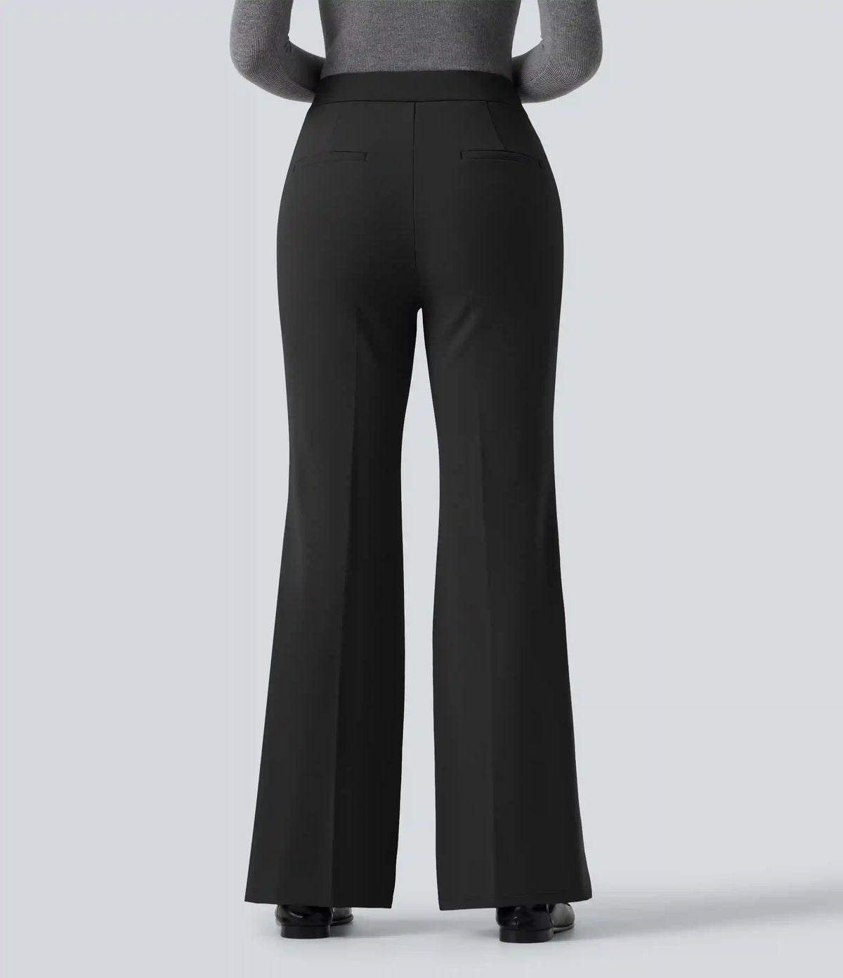 Mid Rise Flare Fleece Work Pants with Pockets