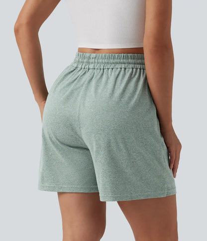 High Waisted Drawstring Casual Baggy Shorts 5'' with Pockets