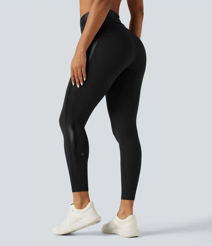 Halara UltraSculpt™ High Waisted Stretchy PU Tummy Control Yoga Leggings with Pocket