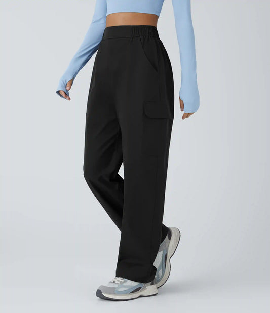 Water Repellent Wear-Resistant High Waisted Pockets Camping Cargo Pants