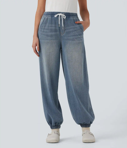 Halara Flex™ Mid Rise Drawstring Casual Sweatpants Jeans with Pockets