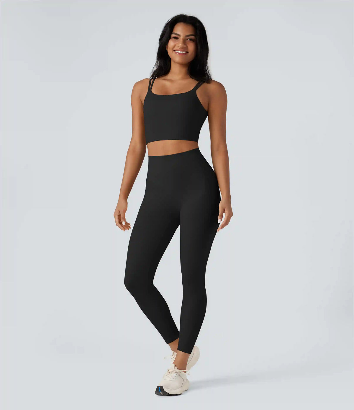 Halara UltraSculpt™ Double Straps Twisted Backless Cropped Yoga Tank Top