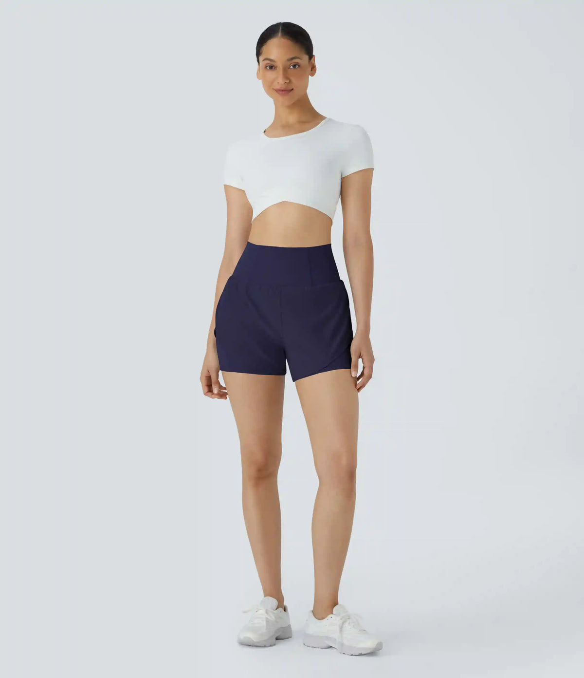 Breezeful™ Super High Waisted Curved Hem 2-in-1 Pocket Quick Dry Yoga Shorts 3.5''