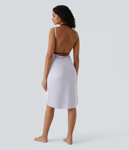 Spaghetti Strap Crossover Cover Up Wrap InstantCool Dress-UPF50+