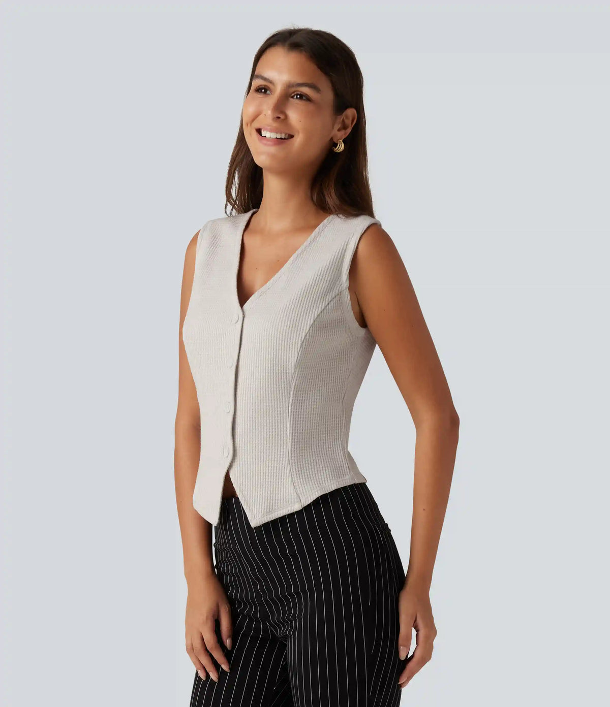 V Neck Waffle Work Vest