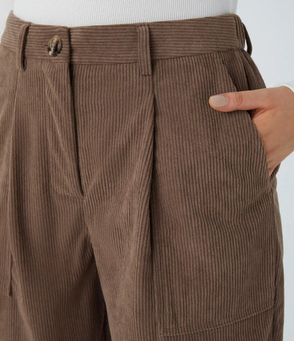Mid Rise Zipper Pockets Corduroy Casual Joggers