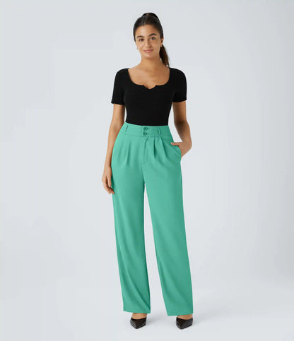 Halara Flex™ High Waisted Zipper Pocket Shirred Straight Leg Work Pants