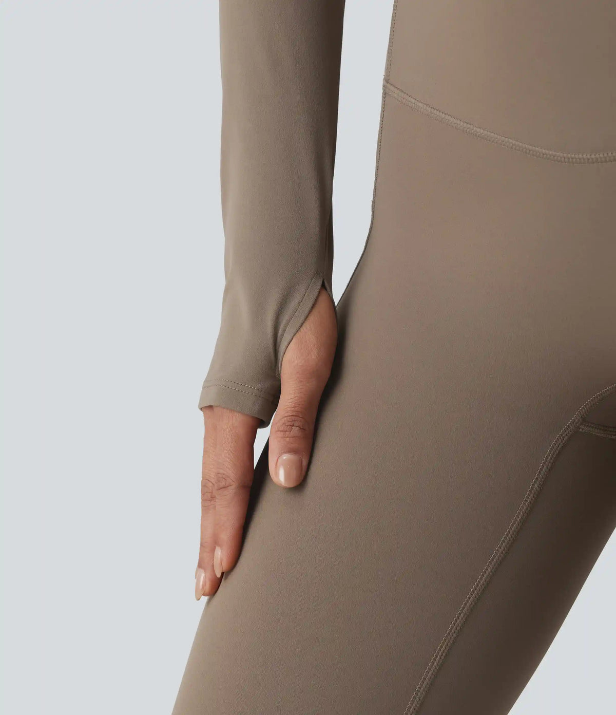 Halara UltraSculpt™ Push-Up Long Sleeve Thumb Holes Crossover Hem Cropped Workout Sports Top