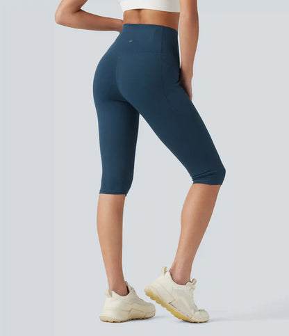 Halara UltraSculpt™ High Waisted Anti-Roll Tummy Control Shaping Workout Pedal Pushers Leggings with Pockets