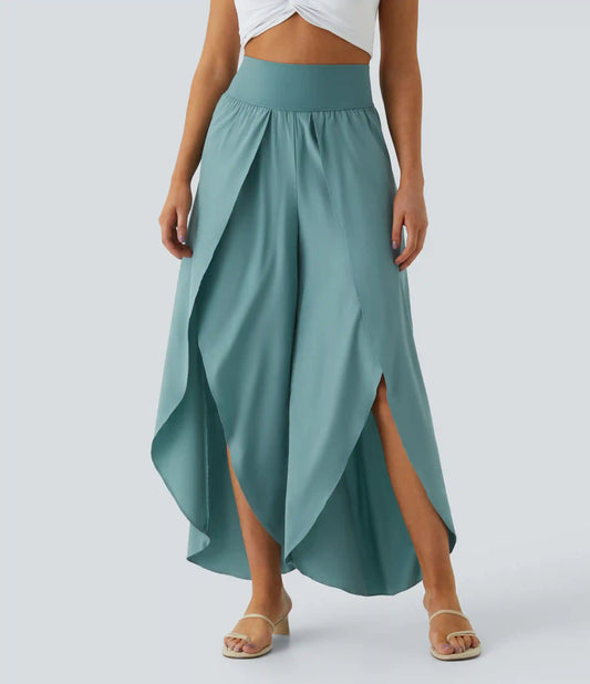 Breezeful™ High Waisted Back Waistband Pocket Palazzo Flowy Wide Leg Quick Dry Casual Pants