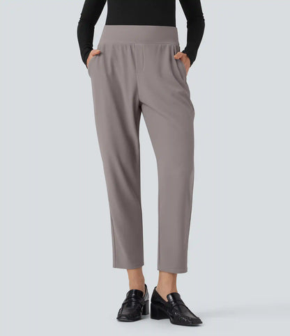 Halara Flex™ Mid Rise Tummy Control Micro Waffle Work Tapered Pants with Pockets