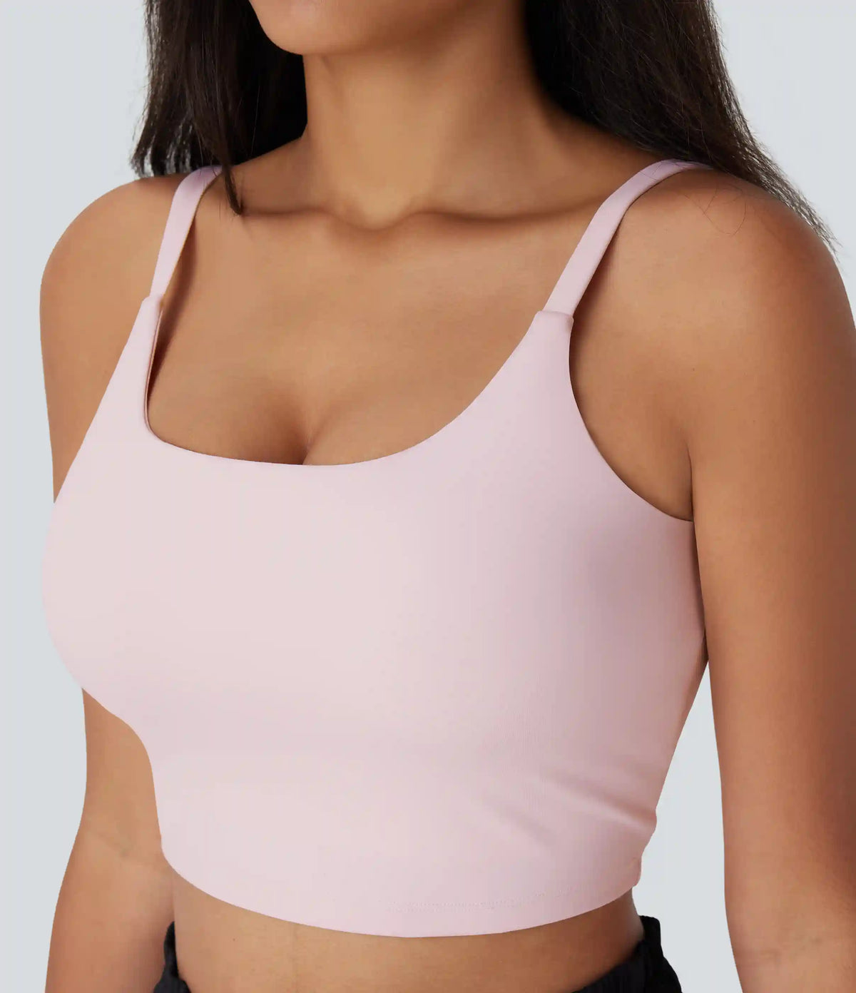 SoftlyZero™ Plush Basic Padded Cropped Low Support Running Cami Top DD-F Cups