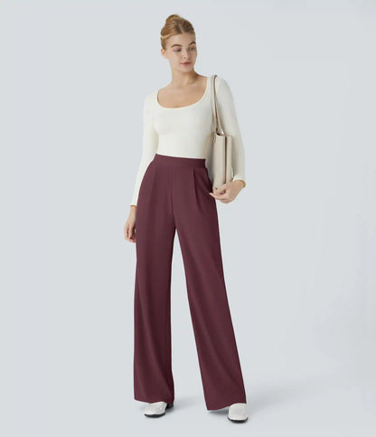 Halara Flex™ High Waisted Body Sculpt Waist-Slimming Pocket Wide Leg Micro Waffle Work Pants