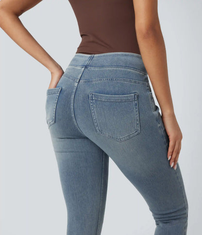 Halara Flex™ High-Waisted Denim Casual Capri Leggings with Pockets