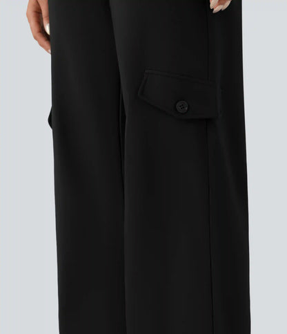 SoftlyZero™ Plush Thermal Mid Rise Work Straight-leg Pants with Pockets