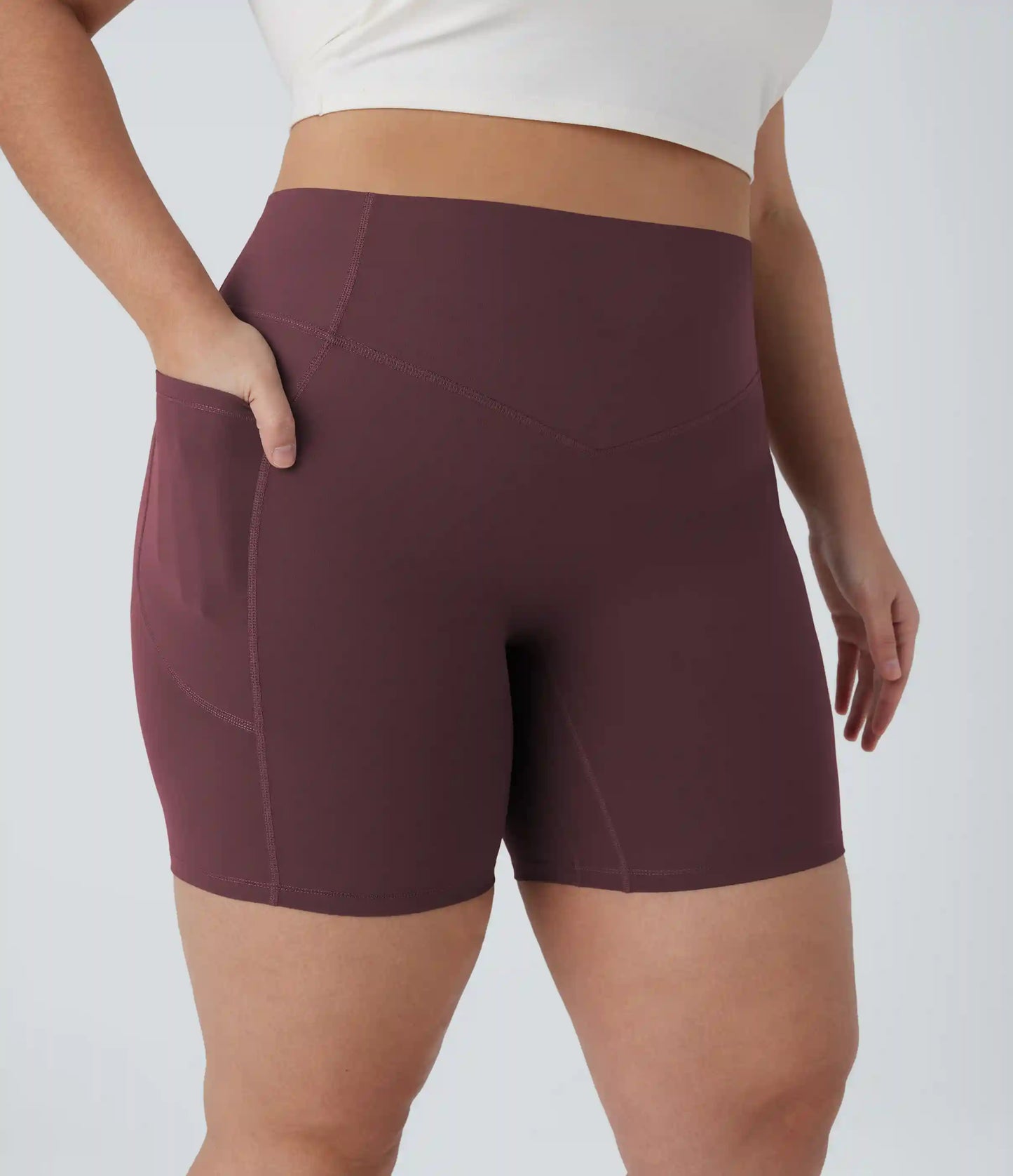 Plus Size Halara UltraSculpt™ High Waisted Scrunch Butt Lifting Tummy Control Shaping Training Biker Shorts 7'' with Pockets