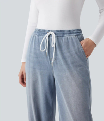 Halara Flex™ Mid Rise Drawstring Casual Sweatpants Jeans with Pockets