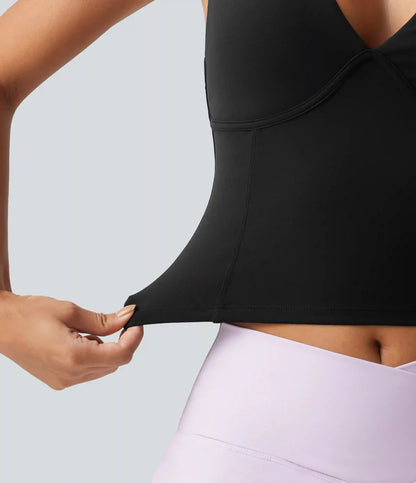 SoftlyZero™ V Neck Built-in-Bra Yoga Tank Top