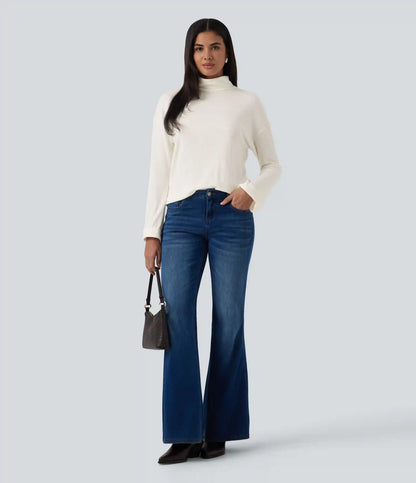 High Neck Long Sleeve Casual Top
