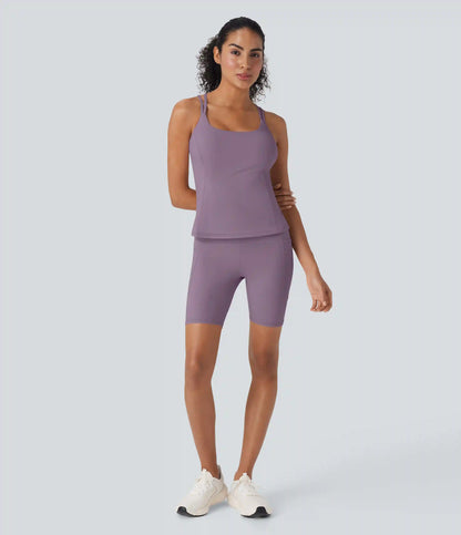 Halara UltraSculpt™ Cool Quick Dry High Waisted Tummy Control Training Biker Shorts 7'' with Pockets-UPF50+
