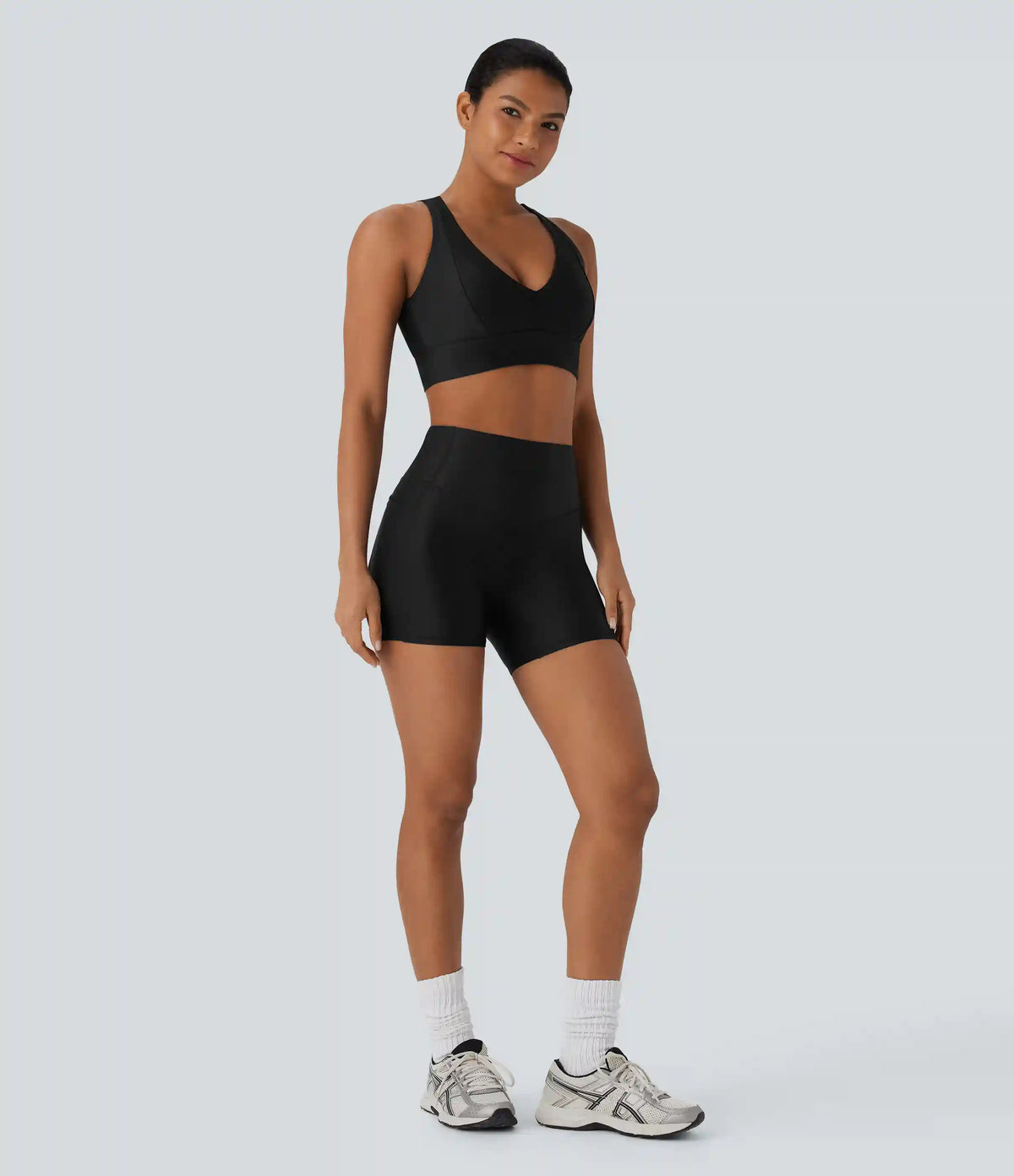Light Support Sheen Yoga Sports Bra A-D Cups