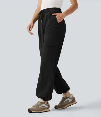 High Waisted Drawstring Bootcut Hiking Pants with Pockets