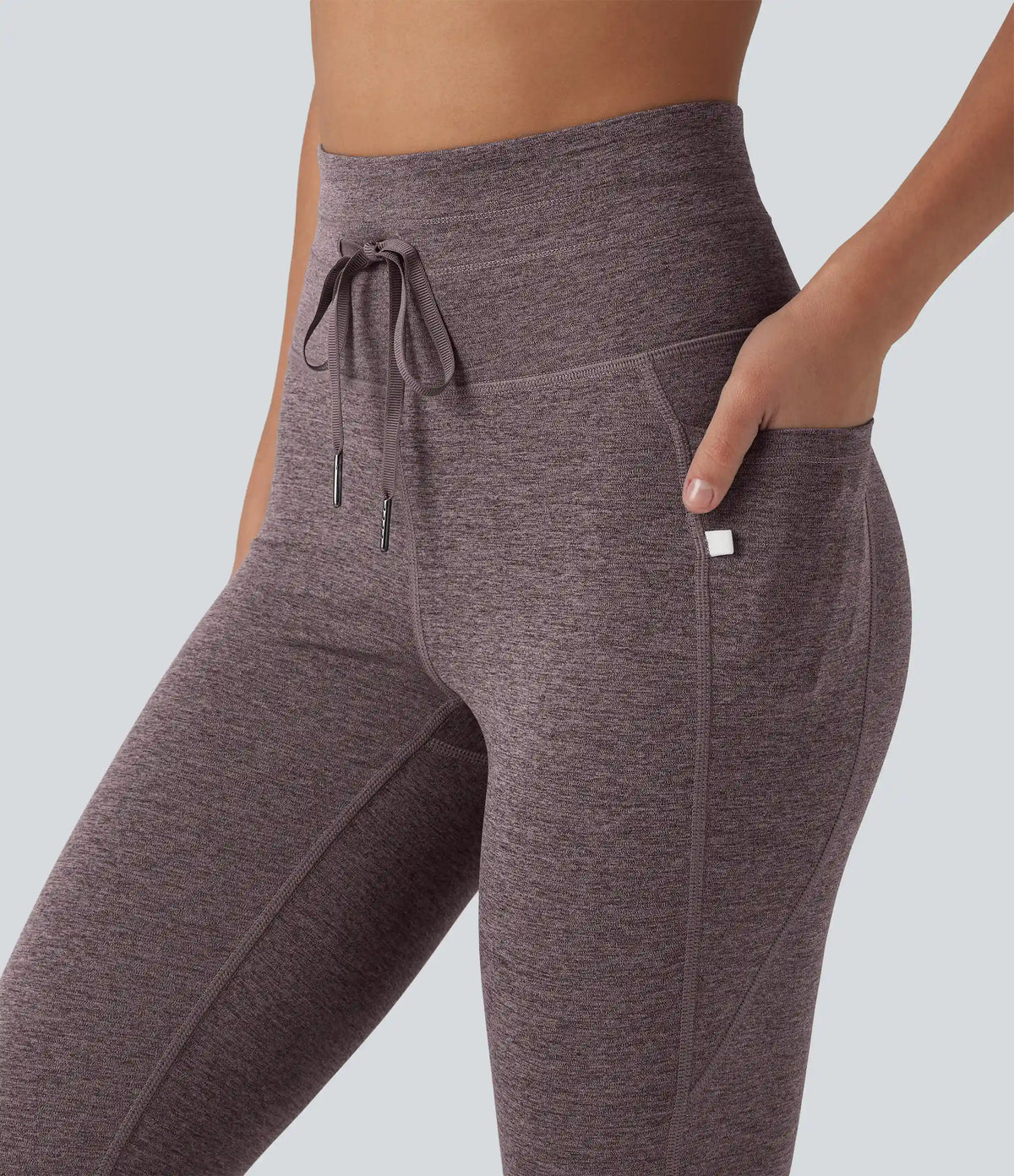 Halara UltraSculpt™ Heathered High Waisted Drawstring Quick Dry Yoga 7/8 Leggings with Pockets