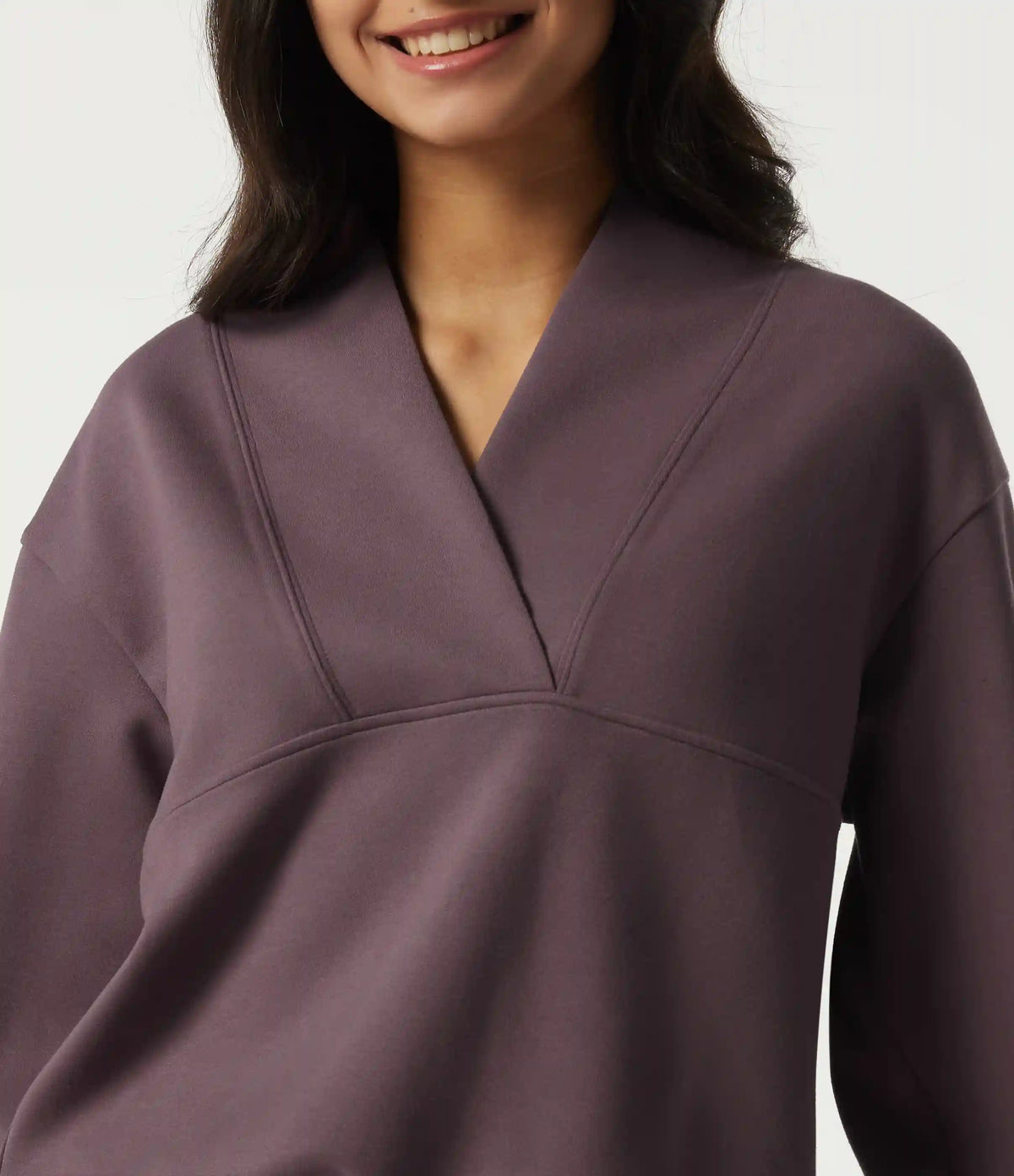 Wrap Shawl Collar Long Sleeve Casual Sweatshirt