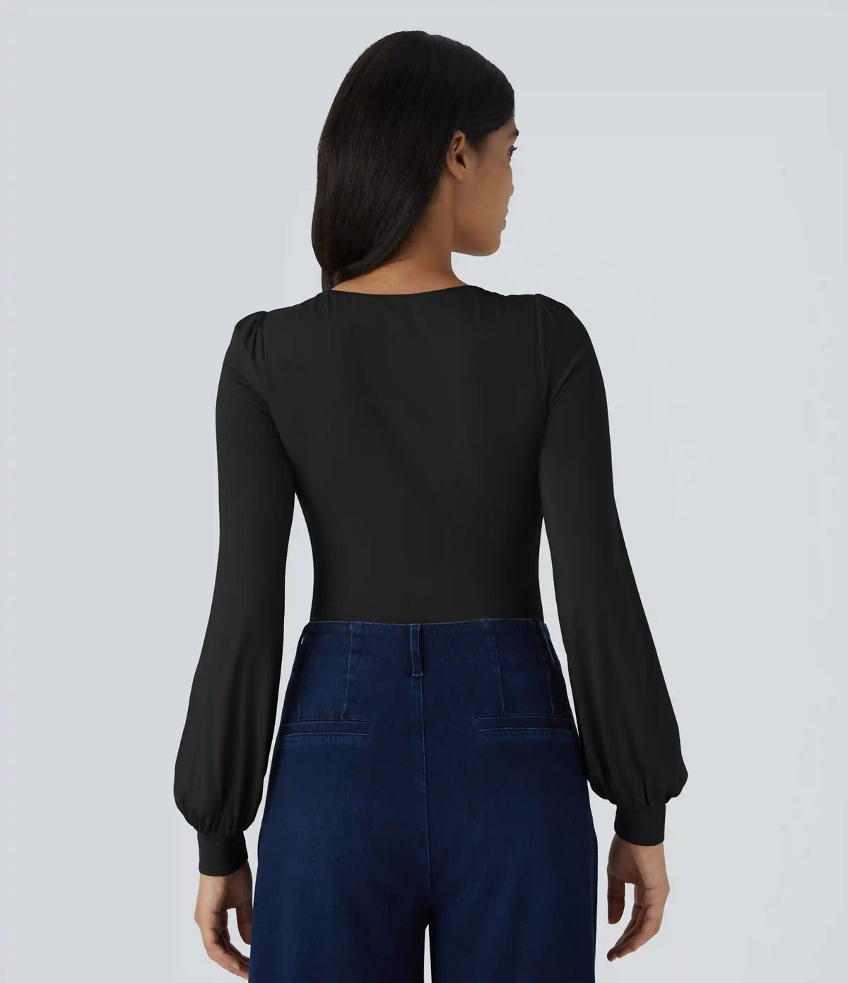 Round Neck Long Sleeve Casual Bodysuit