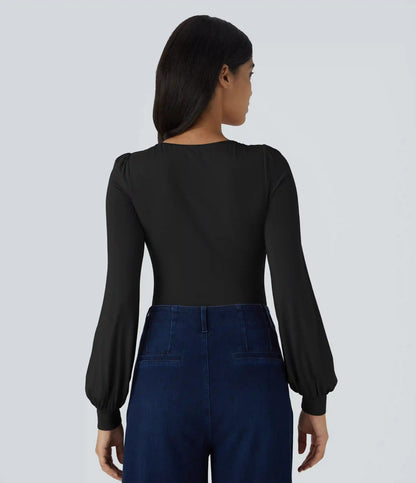 Round Neck Long Sleeve Casual Bodysuit
