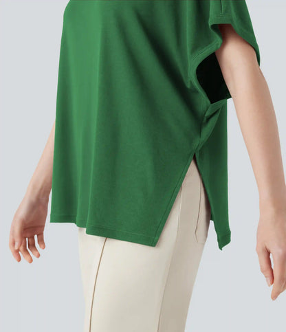 Round Neck Batwing Sleeve Relaxed Casual T-Shirt