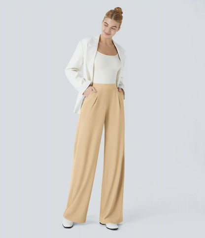 Halara Flex™ High Waisted Body Sculpt Waist-Slimming Pocket Wide Leg Micro Waffle Work Pants